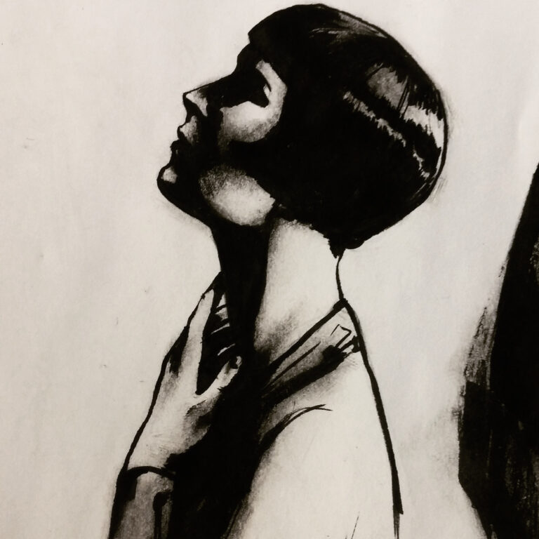 Louise Brooks High Contrast Ink Illustration #3