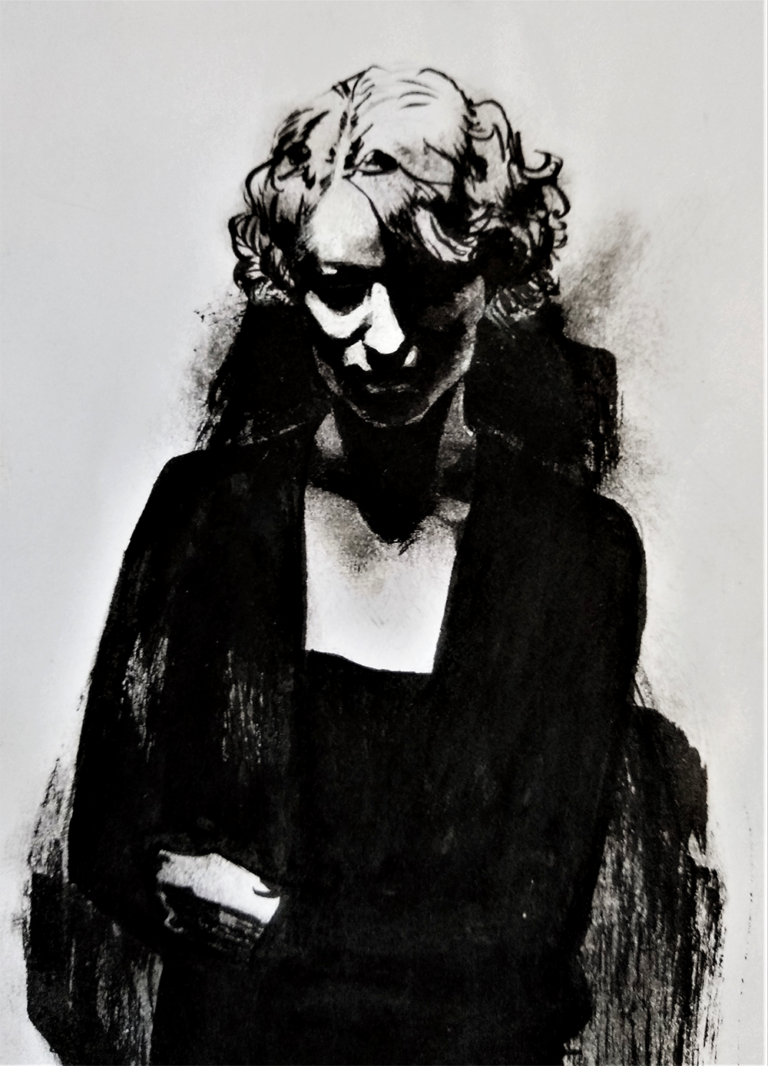 Carole Lombard Ink High Contrast Illustration