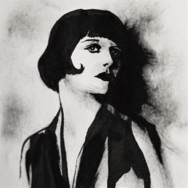 Louise Brooks High Contrast Ink Illustration #2