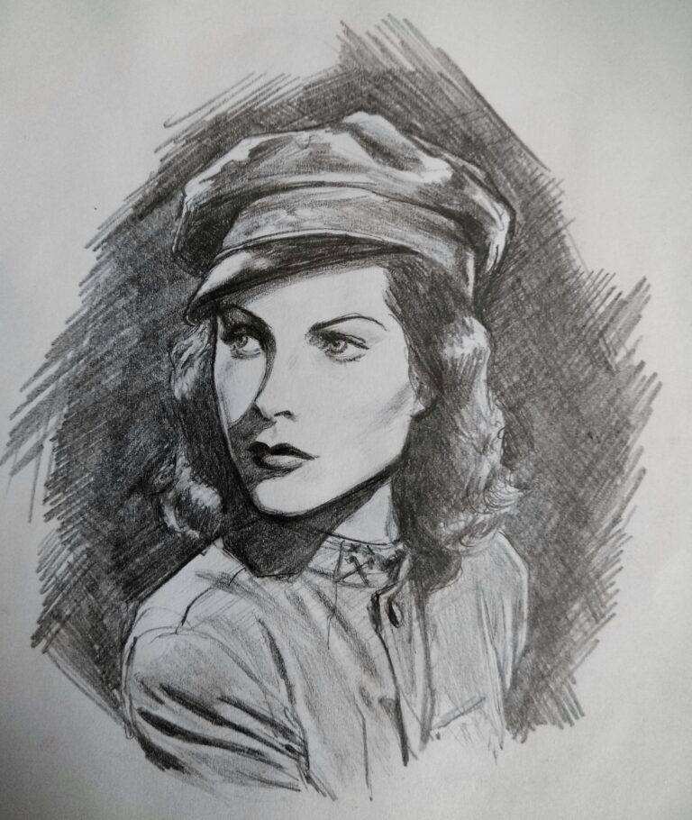 Hedy Lamarr Graphite Portrait