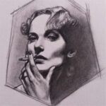 Carole Lombard Graphite High Constrast Portrait